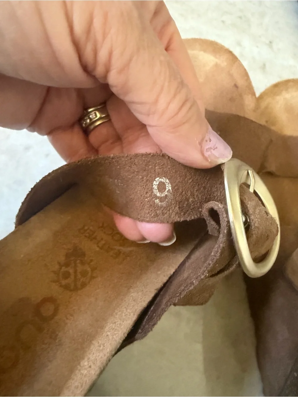 yokono brown suede wedge sandals Sz 9